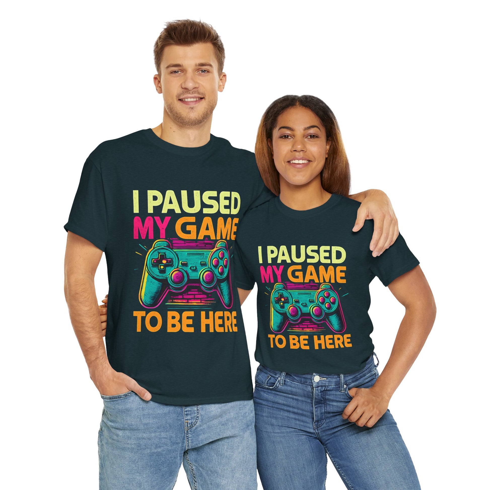 Gaming Humor Unisex Tee - I Paused My Game To Be Here, Gamer Gift, Video Game Shirt, Casual Wear, Funny T-Shirt, Game Night Apparel