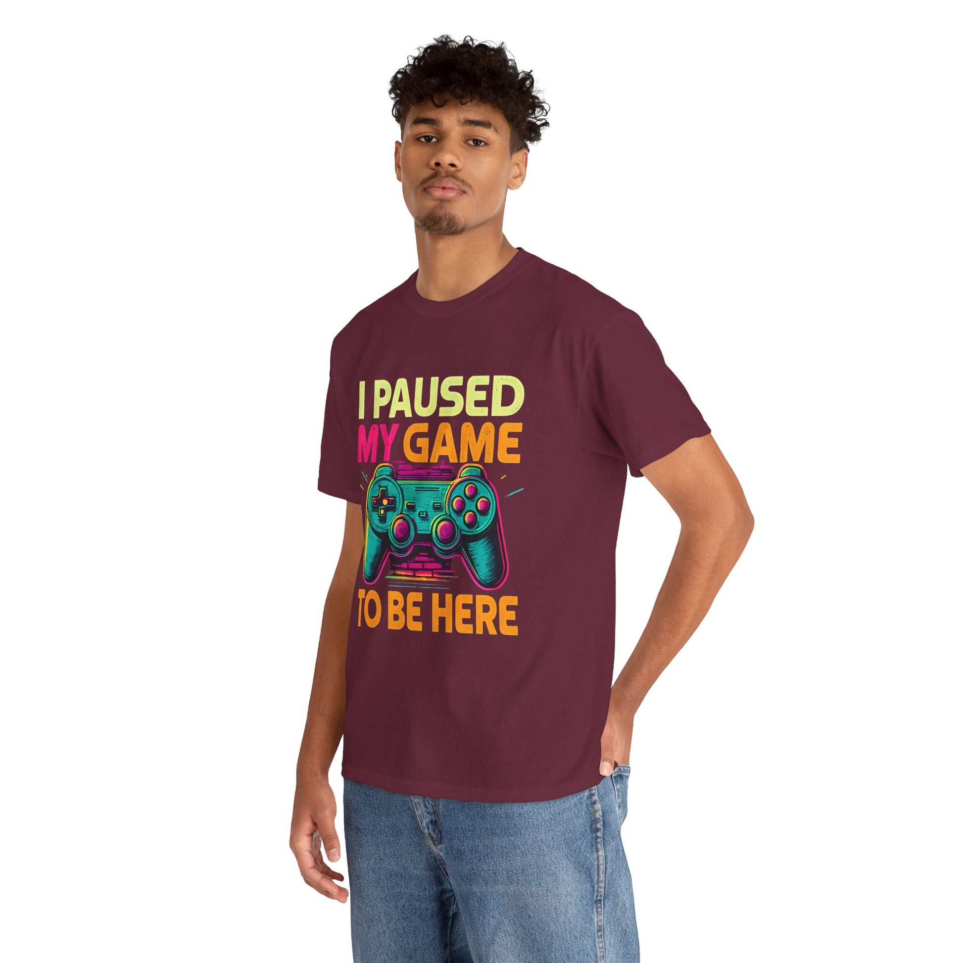 Gaming Humor Unisex Tee - I Paused My Game To Be Here, Gamer Gift, Video Game Shirt, Casual Wear, Funny T-Shirt, Game Night Apparel