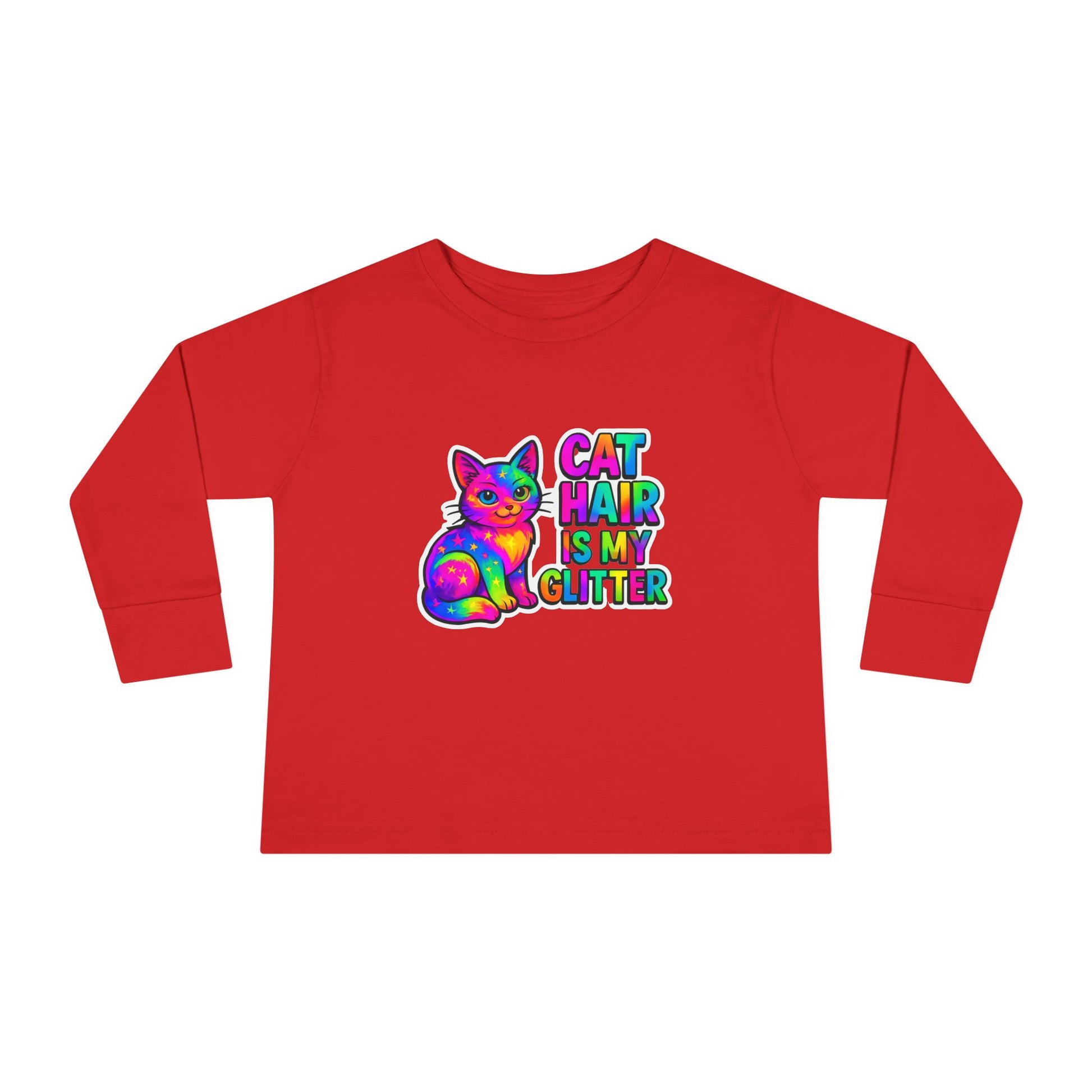 Cat Hair Is My Glitter Toddler Long Sleeve Tee
