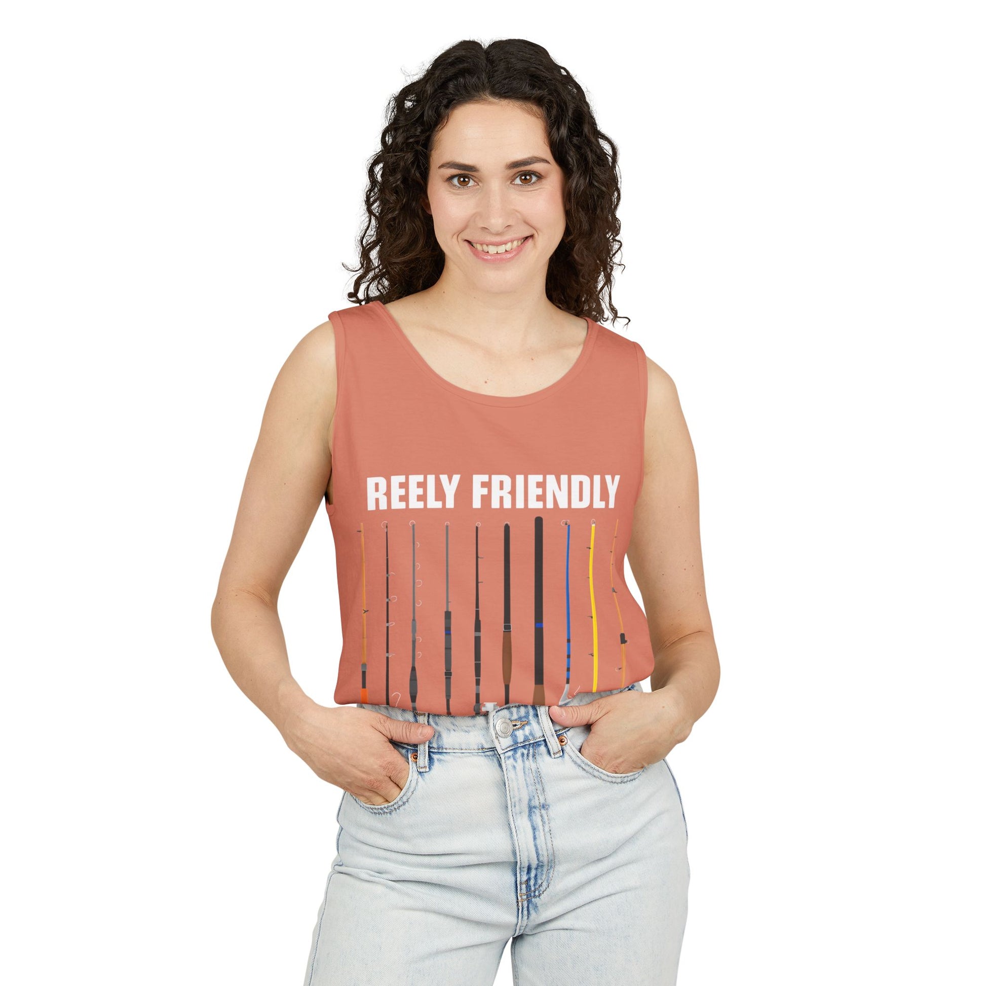 Reely Friendly Fishing Tank Top | Outdoor Apparel, Summer Vibes, Fisherman Gift, Casual Wear, Beach Outing