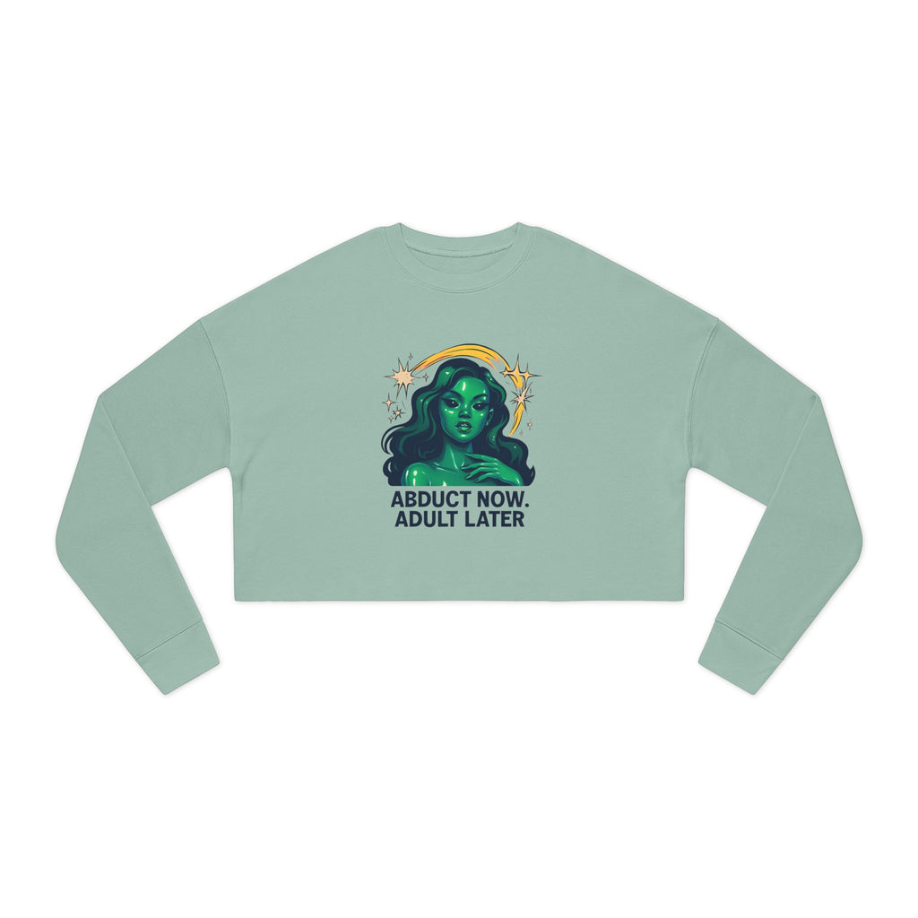 Cosmic Humor Women's Cropped Sweatshirt | Fun Gift for Her | Cute Casual Wear | Quirky Halloween Fashion | Perfect for Parties