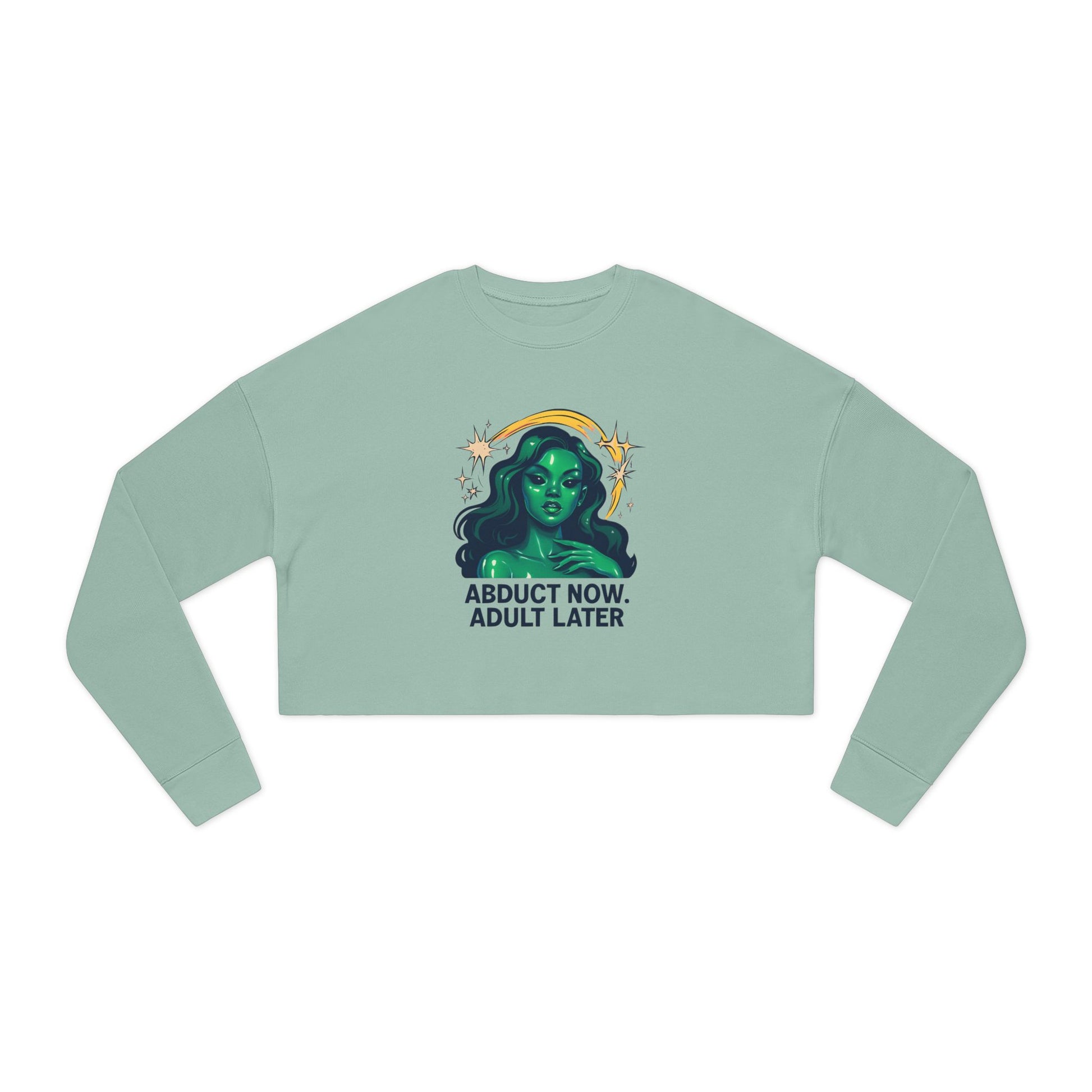 Cosmic Humor Women's Cropped Sweatshirt | Fun Gift for Her | Cute Casual Wear | Quirky Halloween Fashion | Perfect for Parties
