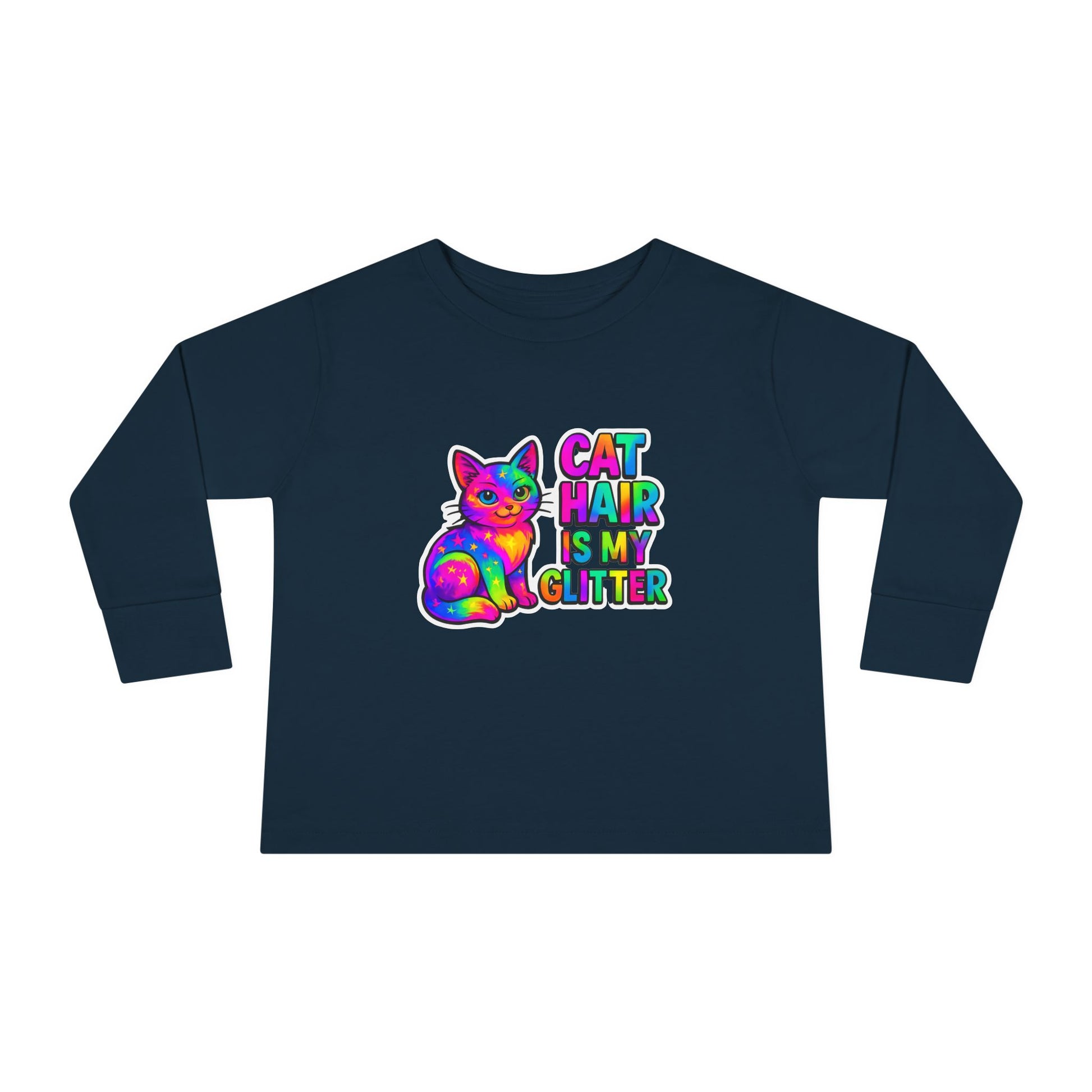 Cat Hair Is My Glitter Toddler Long Sleeve Tee